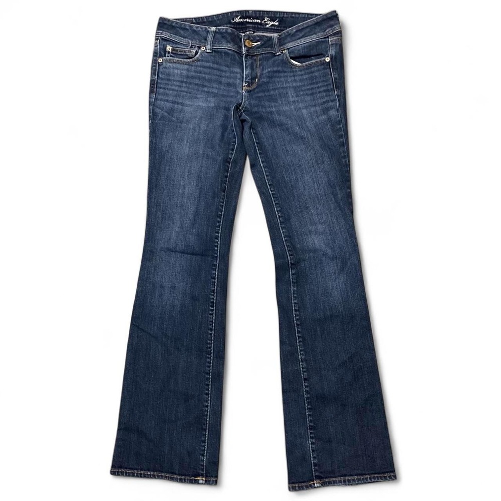 American Eagle Slim Boot denim jeans low rise stretch vtg y2k Size 10(32x33)